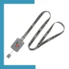 Custom polyester lanyard with new style retractable reel combo front view - SKU NPS-ACC-LAN-224