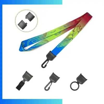 Custom Plastic Buckle Lanyard – Polyester Screen Printed ID Lanyard with Buckle Attachment