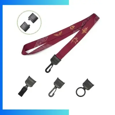 Custom Full-Color Plastic Buckle Lanyard – Polyester Dye Sublimation ID Lanyard