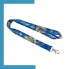 Premium double-layered RPET recycled polyester woven lanyard with custom jacquard logo in 20mm width