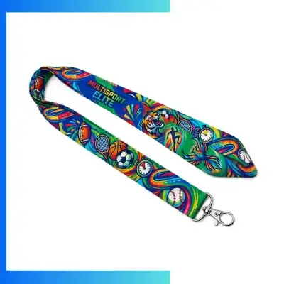 Custom Double-Layer RPET Woven Lanyards – Both-Sides Jacquard Logo Recycled Polyester Neck Lanyards