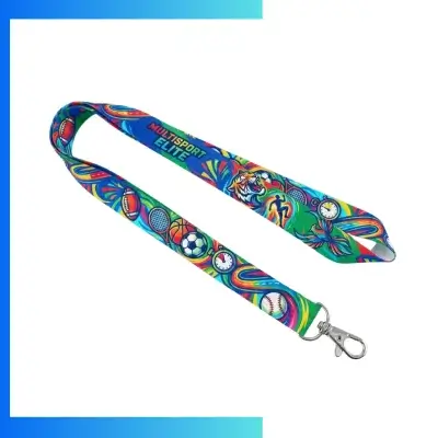 Custom Double-Layer RPET Woven Lanyards – Both-Sides Jacquard Logo Recycled Polyester Neck Lanyards