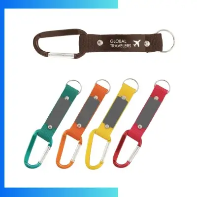 3/4" Aluminum Tag Carabiner Lanyard 20mm Polyester Custom Printed ID Pocket Lanyard