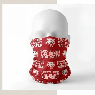 Custom single layer sublimated bandana with edge-to-edge printing front view.