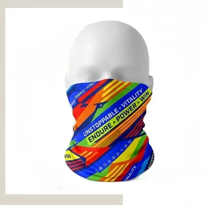 Custom extended double layers sublimated bandana front view - SKU NPS-ACC-NGT-190