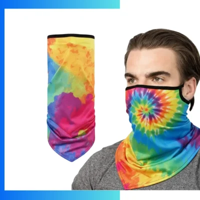 Custom Single Layer Sublimated Ear Loop Bandana – 140GSM Lycra Sports Neck Gaiter