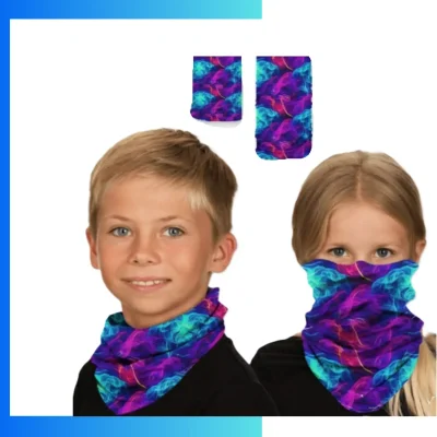 Custom Compact Ear Loop Sublimated Bandana – 8.25"×15" 140GSM Lycra Neck Gaiter