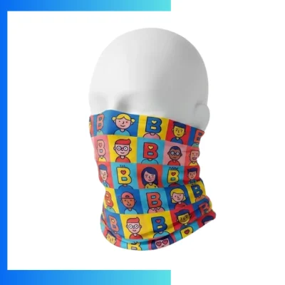 Custom Kids Ear Loop Sublimated Bandana – 10"×16" Lightweight 140GSM Lycra Neck Gaiter