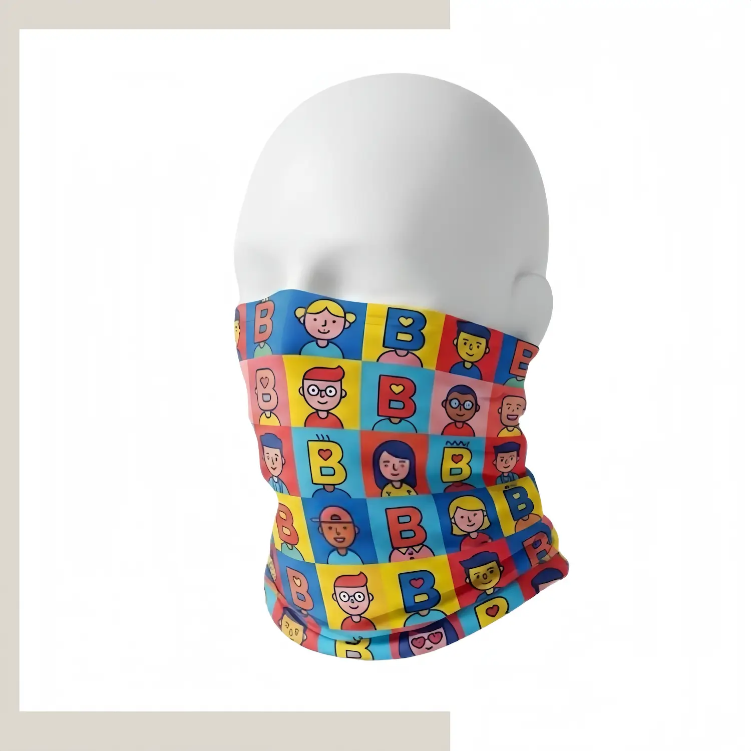 Custom kids single layer sublimated bandana with ear loops - SKU NPS-ACC-NGT-198