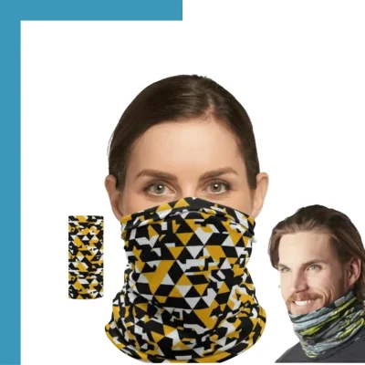 Custom Sublimated Cooling Bandana with Button Closure – 10.8"R × 18.8"H Evaporative Cooling Neck Wrap