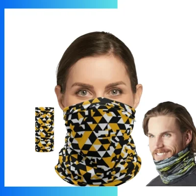 Custom Sublimated Cooling Bandana with Button Closure – 10.8"R × 18.8"H Evaporative Cooling Neck Wrap