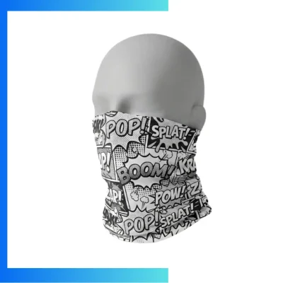 Custom Single Layer Cotton Bandana with Ear Loop | 25×42cm | 95% Cotton / 5% Spandex | One Color Screen Printing