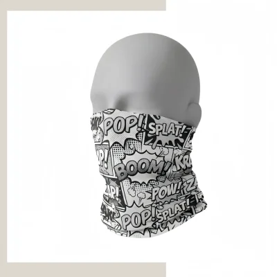 Custom single layer cotton bandana with ear loops - SKU NPS-ACC-NGT-202