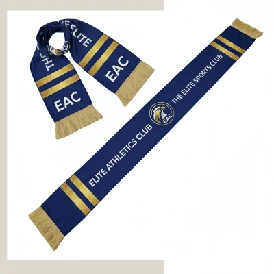 Custom winter sublimation printing scarf with tassels in cozy flannelette on a white background