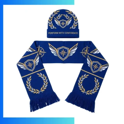 Custom Knitted Beanie and Scarf Set β Jacquard Reversible Winter Gift Set with Tassel Scarf