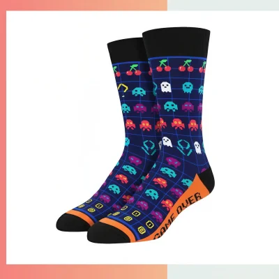 Custom 360 full print crew calf socks, 168/200 needle cotton blend digital printed socks for sport team corporate event promotional gifts