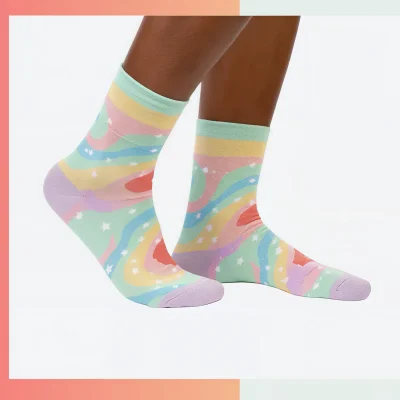 Custom youth 360 full print below the calf socks, 60% cotton blend mid-crew socks for youth sports teams school camps promotional gifts