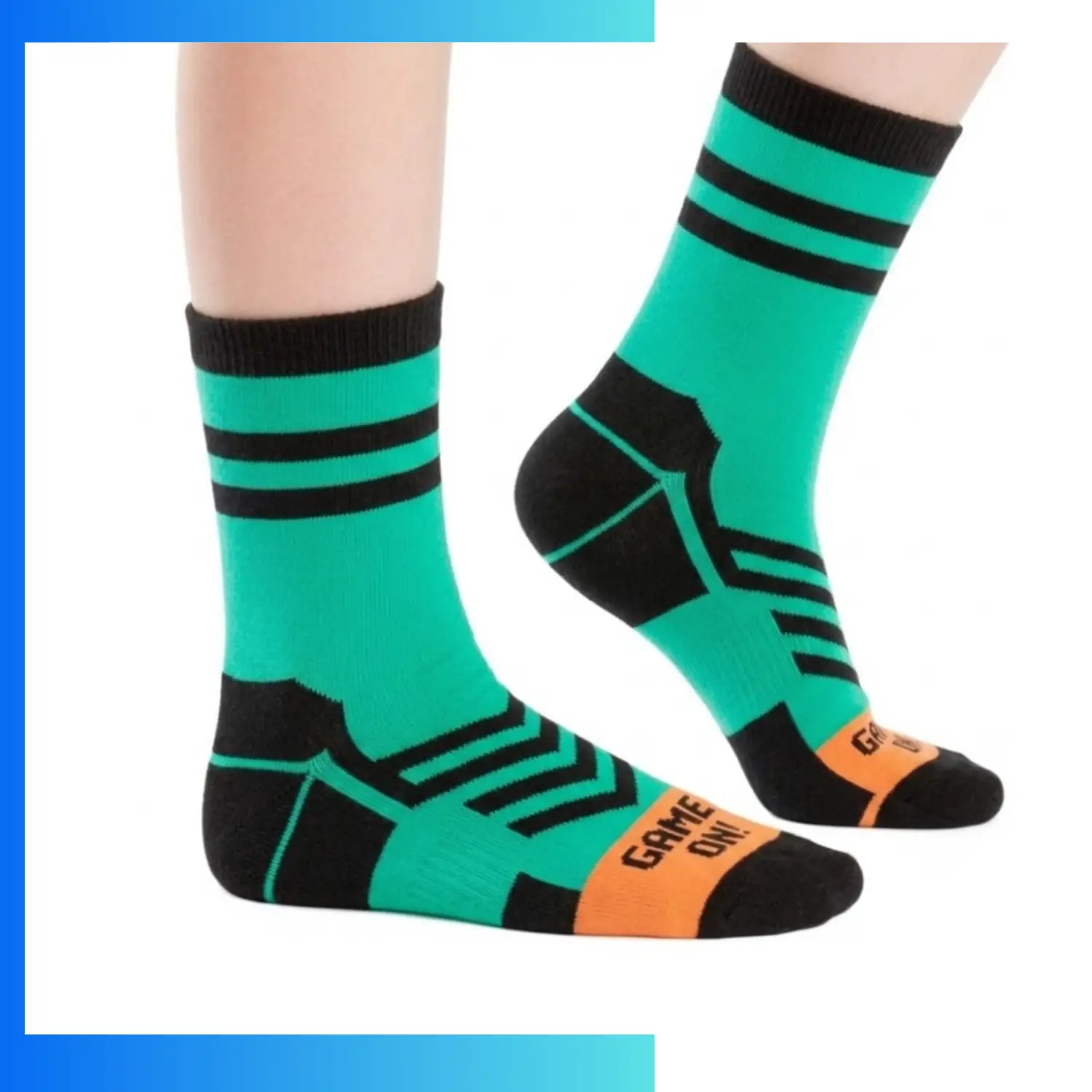Custom Youth Mid Crew Socks – 360° Digital Print Sports Socks (168N / 200N Needle)