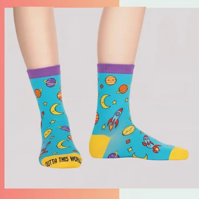 Custom men's mid crew 360 full print socks, 96% polyester 4% spandex 176 needle socks for men sports teams corporate gifts promotional merchandise