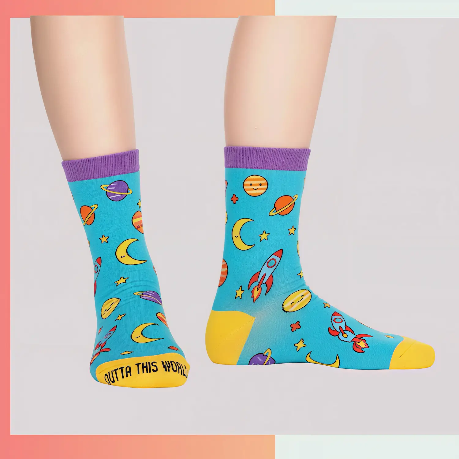 Custom men's mid crew 360 full print socks, 96% polyester 4% spandex 176 needle socks for men sports teams corporate gifts promotional merchandise