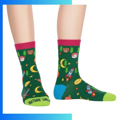 Custom Mid Crew Kids Socks – 360° Digital Print Polyester Spandex