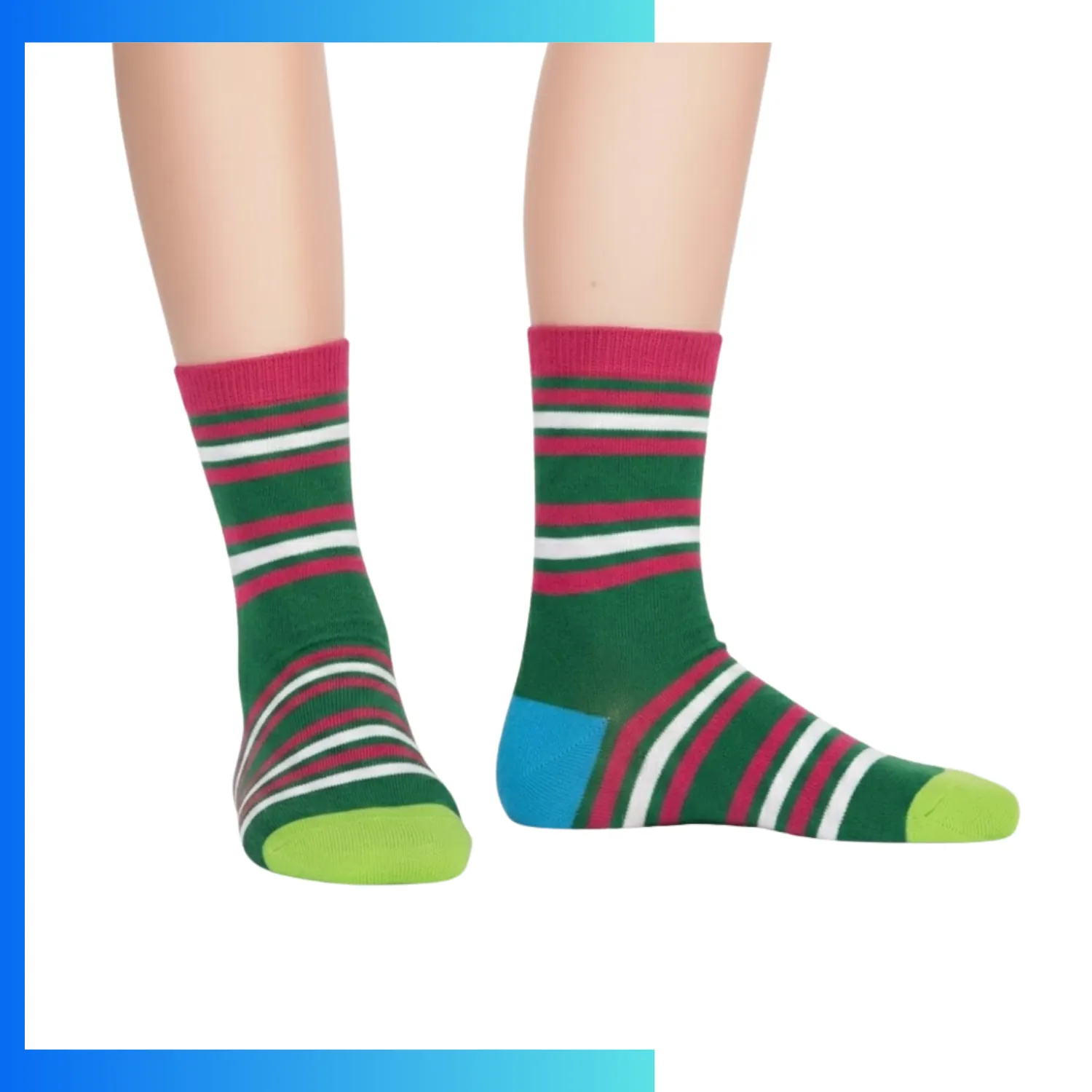 Custom Mid Crew Kids Socks – 360° Digital Print Polyester Spandex