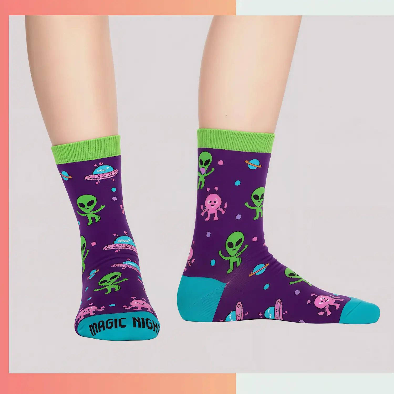 Custom kids mid crew 360 full print socks with cushion loop sole, 96% polyester 4% spandex 176 needle socks for active kids sports school promotional gifts