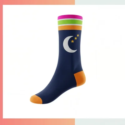 Custom women's mid crew 360 full print socks with cushion loop sole, 96% polyester 4% spandex 176 needle socks for active women fitness sports everyday comfort