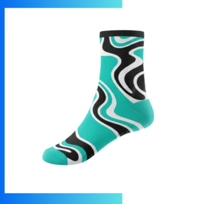 Men’s Mid Crew Socks – Custom 360° Digital Print Cushion Loop Sole Performance Polyester Spandex Socks