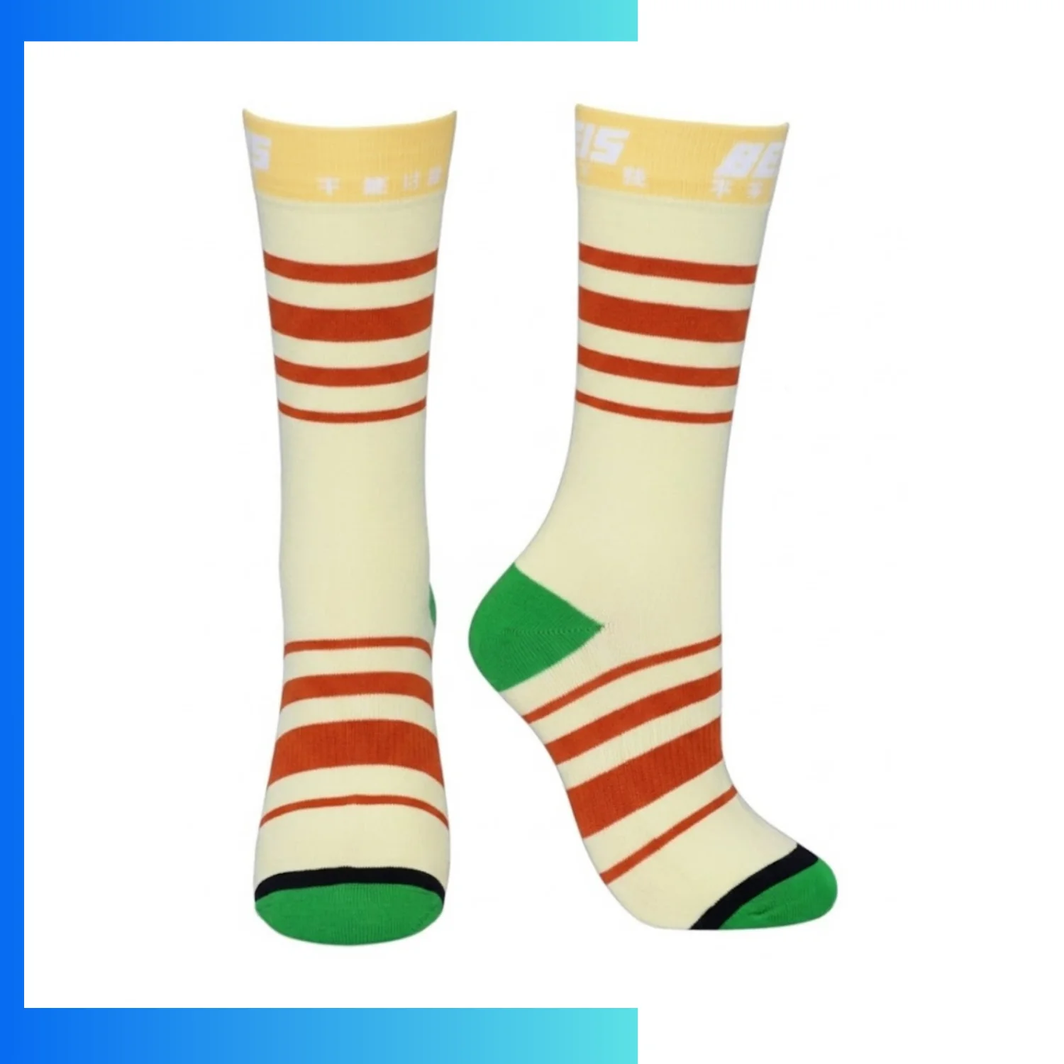 200N Cushioned Crew Socks – Custom 360° Digital Print Elastic Athletic Socks