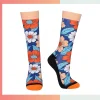 Custom youth crew socks, 360 full digital print, 144N imitation polyamide fiber 144 needle lightweight socks for young athletes school teams youth sports programs