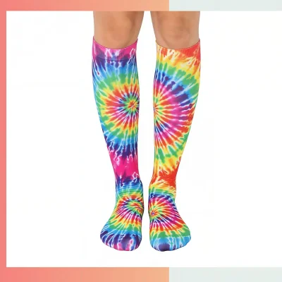 Custom kids crew socks, 360 full digital print, 176 needle Flat A style with larger heel, 45cm size for growing children, youth sports teams school activities