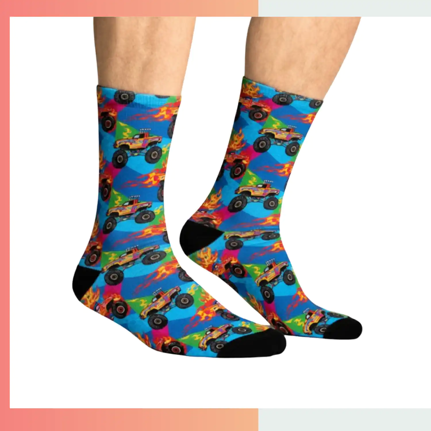 Custom Mid Calf Sublimated Crew Socks – Full Color Dye Print Polyester Spandex Sports Socks