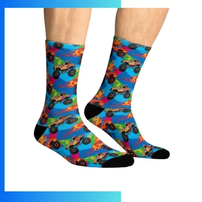 Custom Mid Calf Sublimated Crew Socks – Full Color Dye Print Polyester Spandex Sports Socks