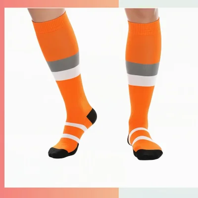Custom knee high sports jacquard socks, cushioned sole moisture wicking mesh, 144 needle knit for football baseball team wear