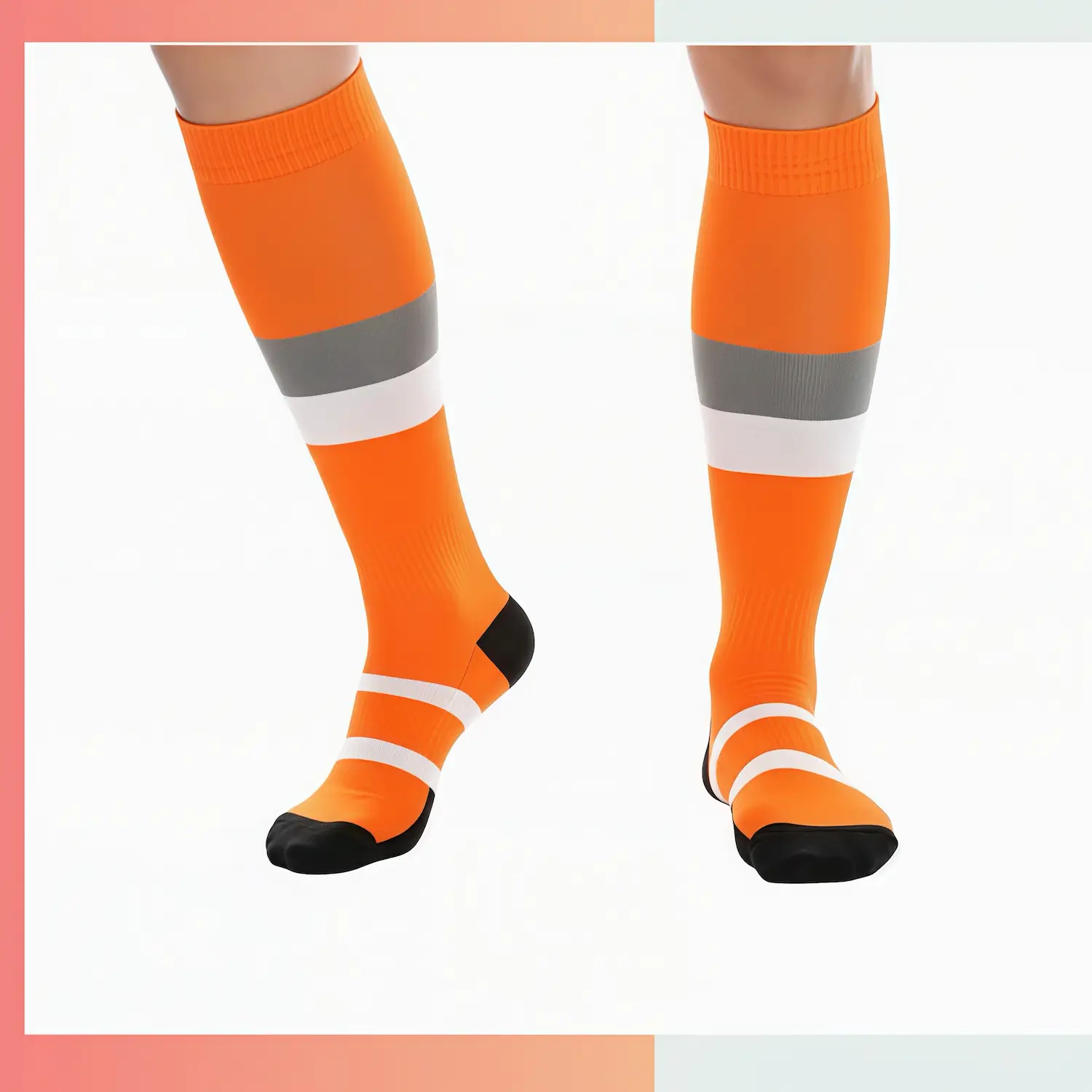 Custom knee high sports jacquard socks, cushioned sole moisture wicking mesh, 144 needle knit for football baseball team wear