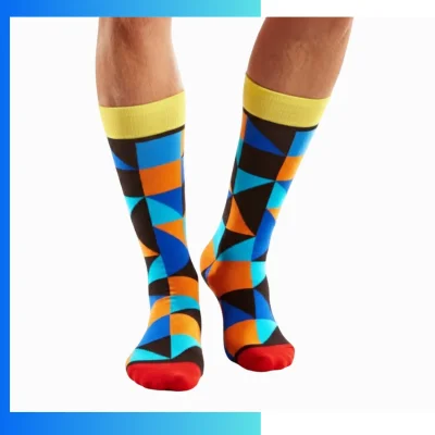 Custom Mid Calf Jacquard Dress Socks – Cotton Blend Executive Crew Socks (168N / 200N)