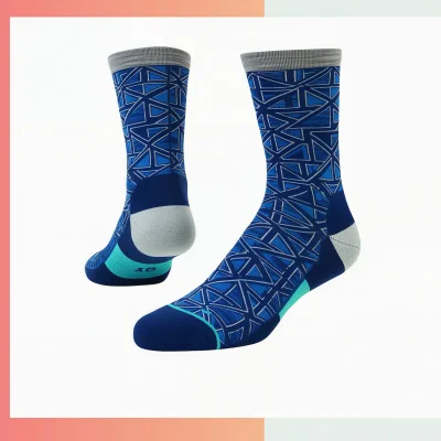Custom mid cuff basketball jacquard socks, cushioned sole moisture wicking mesh, 144 needle knit for team athletic court use