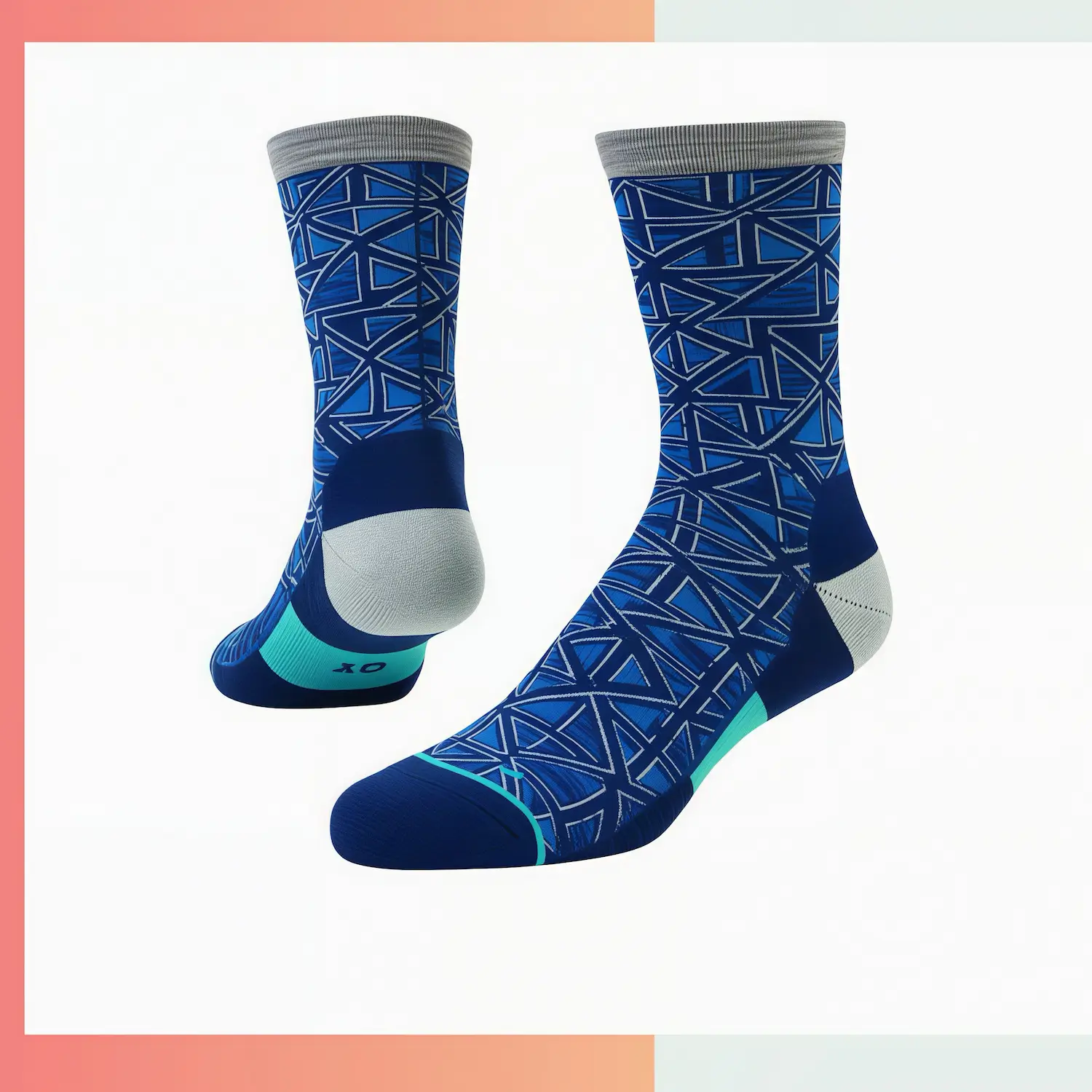 Custom mid cuff basketball jacquard socks, cushioned sole moisture wicking mesh, 144 needle knit for team athletic court use
