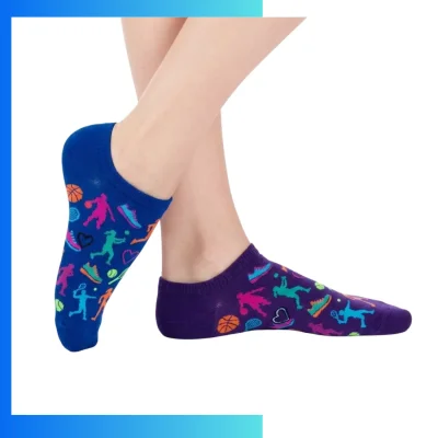 Custom Low Cut Jacquard Knit Socks – Cotton Blend 200 Needle Everyday Casual & Promotional Socks