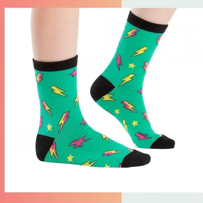 Custom youth mid crew jacquard socks, 168/200 needle cotton blend, breathable stretch for kids sports team and school wear
