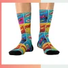 Custom Women’s Mid Crew Sublimated Socks – Full Color Dye Sublimation Polyester Spandex Sports Socks