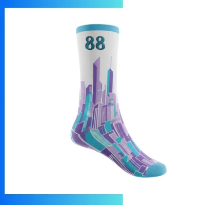 Custom Men’s Mid Crew Sublimated Socks – Full Color Dye Sublimation Polyester Spandex Sports Socks