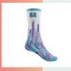 Custom men's mid crew sublimated socks, 46cm L size, full color dye sublimation, 96% polyester 4% spandex 176 needle for men sports corporate gifts daily wear