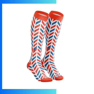 Custom Men’s Crew XL Sublimated Socks – Extra Large Full Color Dye Sublimation Polyester Spandex Sports Socks