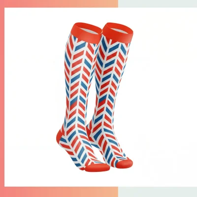 Custom men's XL crew sublimated socks, 50cm extra large size, full color dye sublimation, 96% polyester 4% spandex 176 needle for big feet sports outdoor corporate gifts