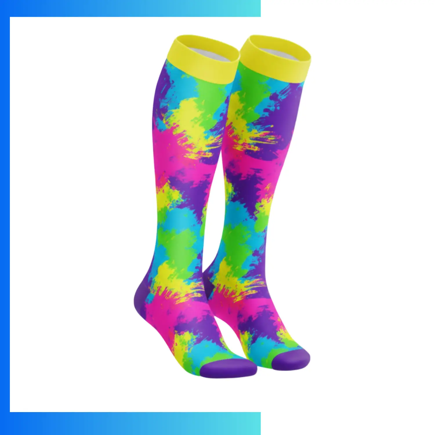 Custom Kids Mid Crew Sublimated Socks (Style B) – Full Color Dye Sublimation Polyester Spandex Sports Socks