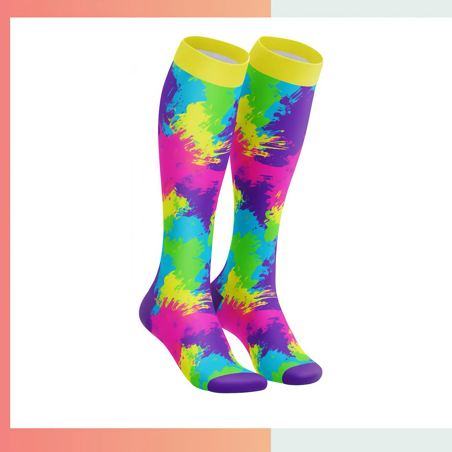 Custom kids mid crew sublimated socks Style B, 30cm S size, full color dye sublimation, 96% polyester 4% spandex 176 needle for youth sports school uniforms
