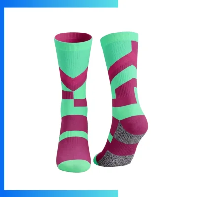 Women’s Mid Crew Sublimated Socks – Style B Full Color Custom Polyester Spandex Sports Socks
