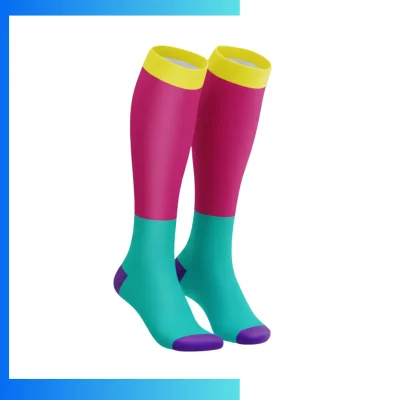 Women’s Mid Crew Sublimated Socks – Style B Full Color Custom Polyester Spandex Sports Socks